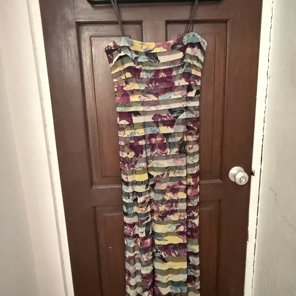 BCBGMaxAzria Strapless Multicolor Layered Dress